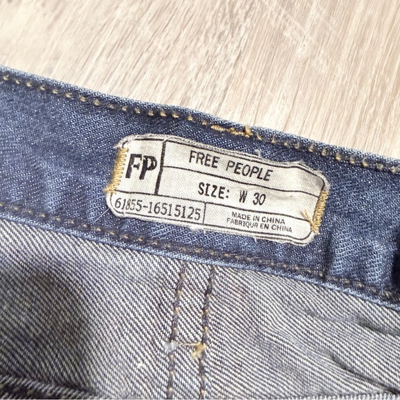 Free People Cutoff Distressed Blue Denim Shorts - Picture 3 of 3